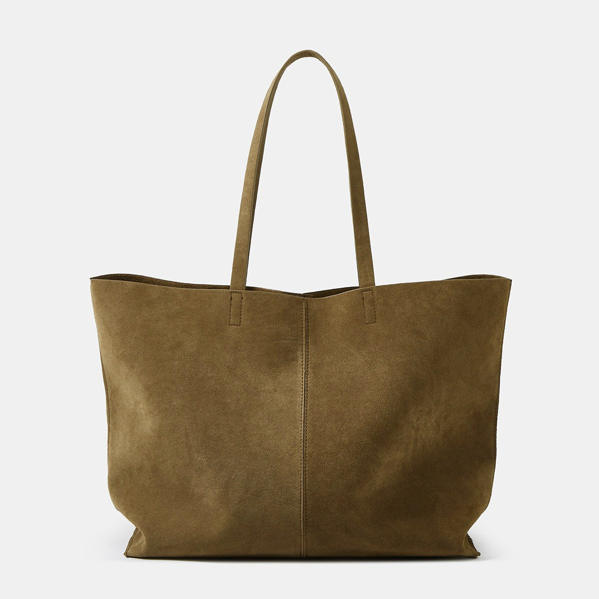 Women's autumn and winter frosted genuine leather single-shoulder tote bag, large-capacity handbag, dog tote bag